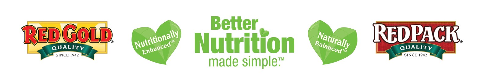Red Gold · Nutritionally Enhanced™ · Better Nutrition Made Simple™ · Naturally Balanced™ · RedPack
