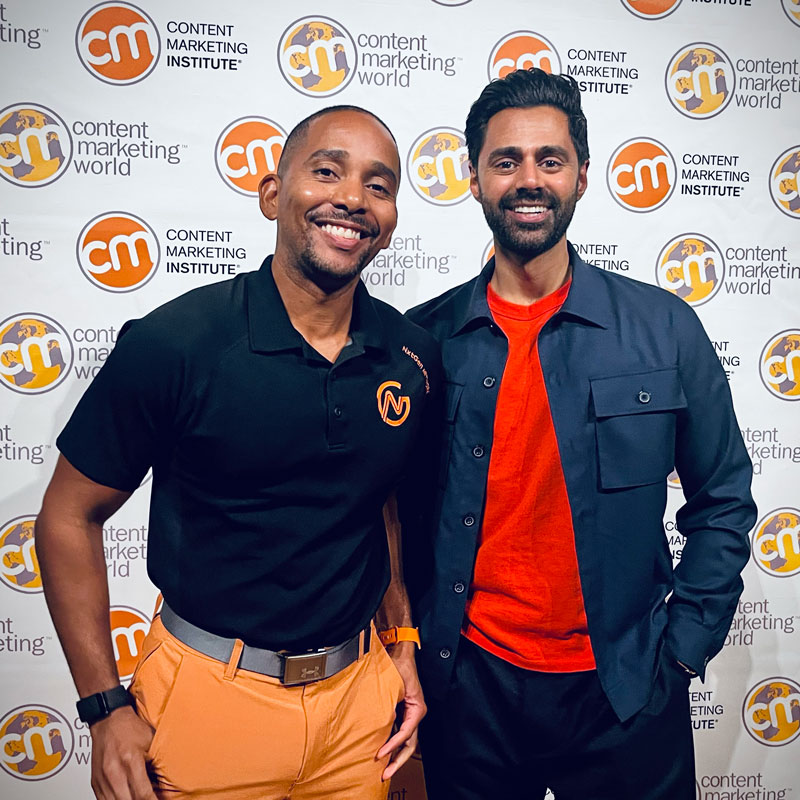 Marlon Gordon with Hasan Minhaj